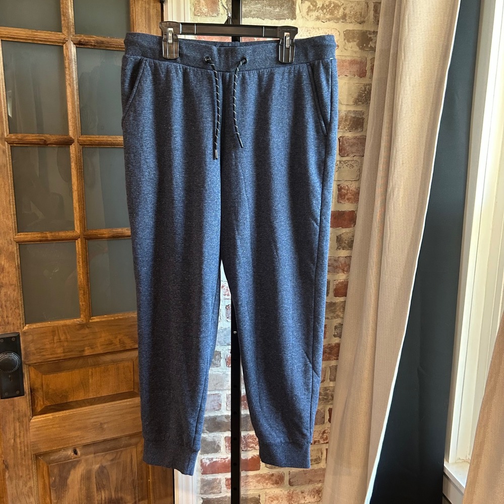 Edgar + Ash Sweatpants Mens Blue Heather Sherpa Lined Fleece Joggers Gorpcore L